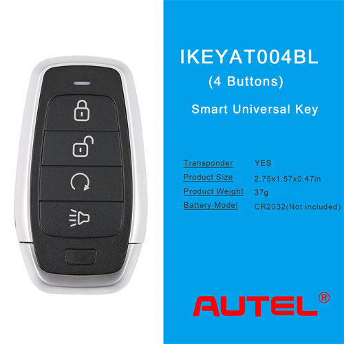 AUTEL IKEYAT004BL Independent 4 Buttons Universal Smart Key