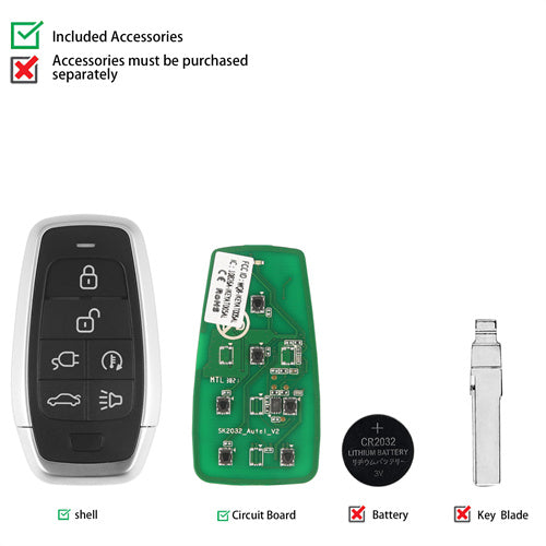 AUTEL IKEYAT006FL Independent 6 Buttons Universal Smart Key - EV Charge / Remote Start / Trunk
