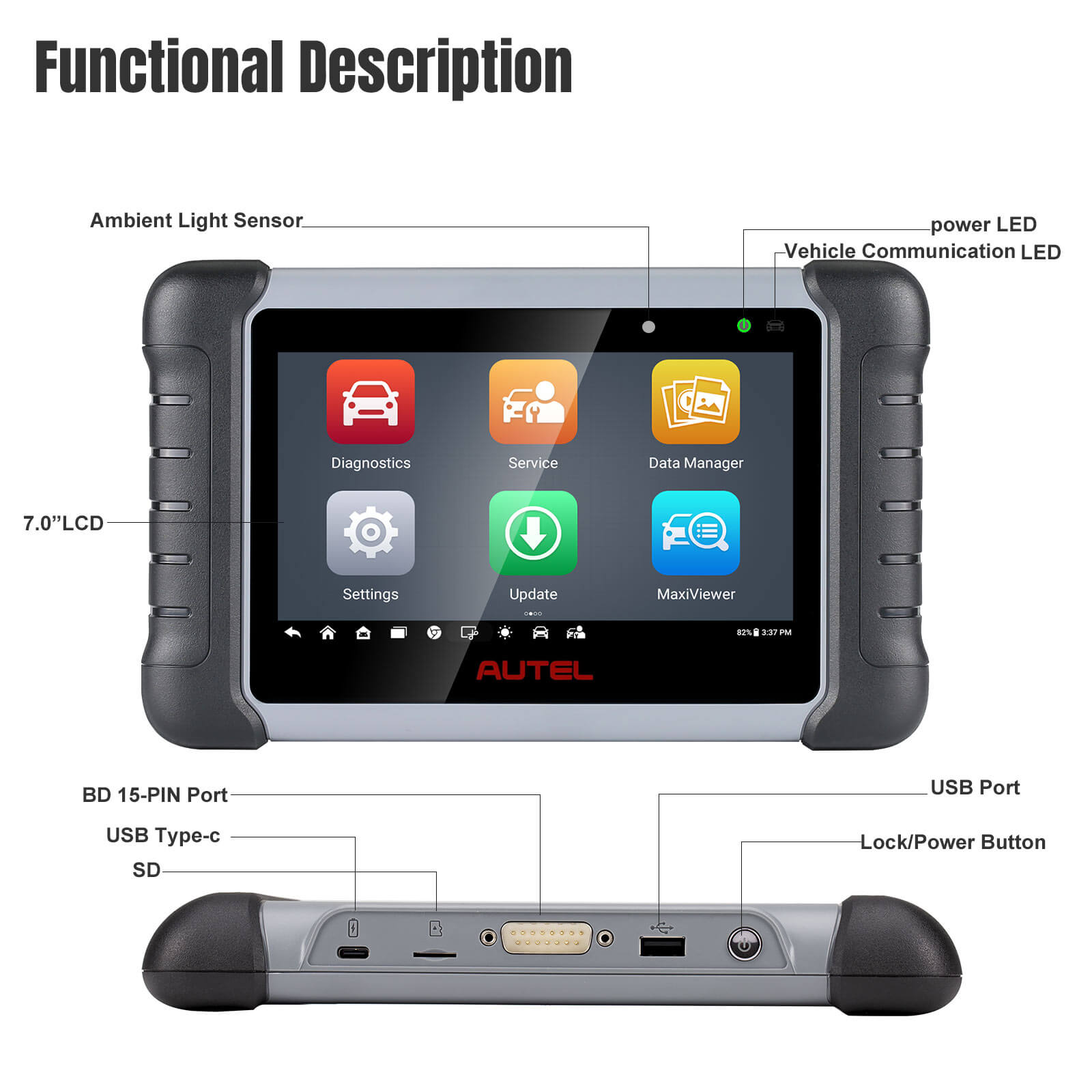 [US Ship] Autel MaxiCheck MX808 Full System Diagnostic & Service Tablet Scan Tool, Ship Autel MaxiCOM MK808Z Instead
