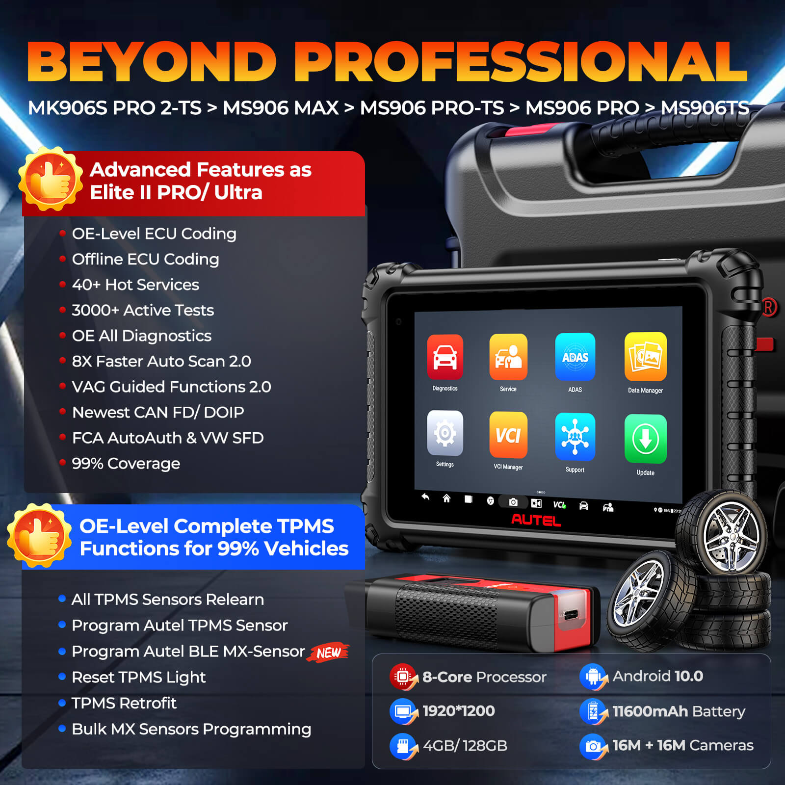 Autel MaxiCOM MK906S PRO II -TS Automotive Diagnostic Tool