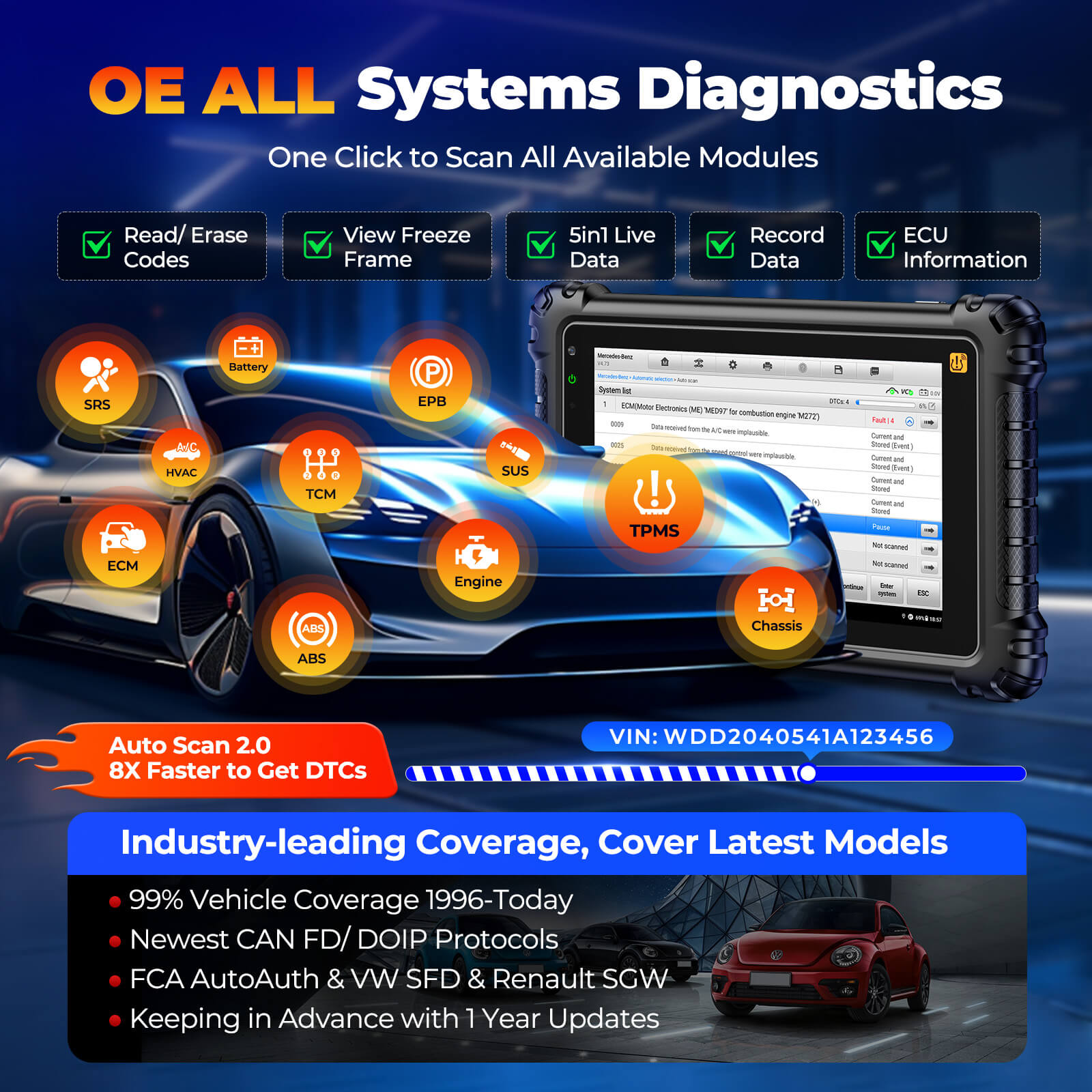 Autel MaxiCOM MK906S PRO II -TS Automotive Diagnostic Tool