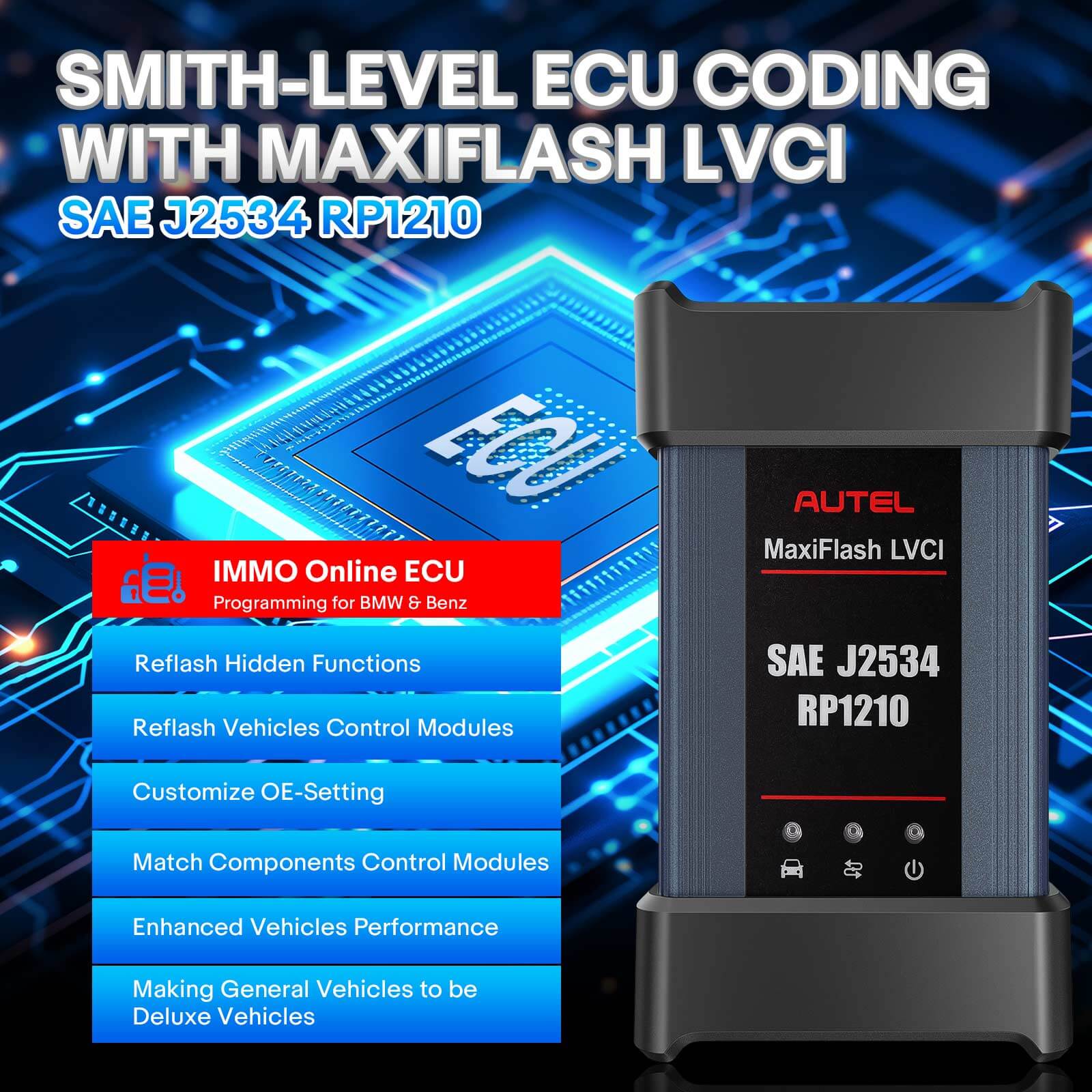 AUTEL MaxiFlash LVCI Used with AUTEL MS908S