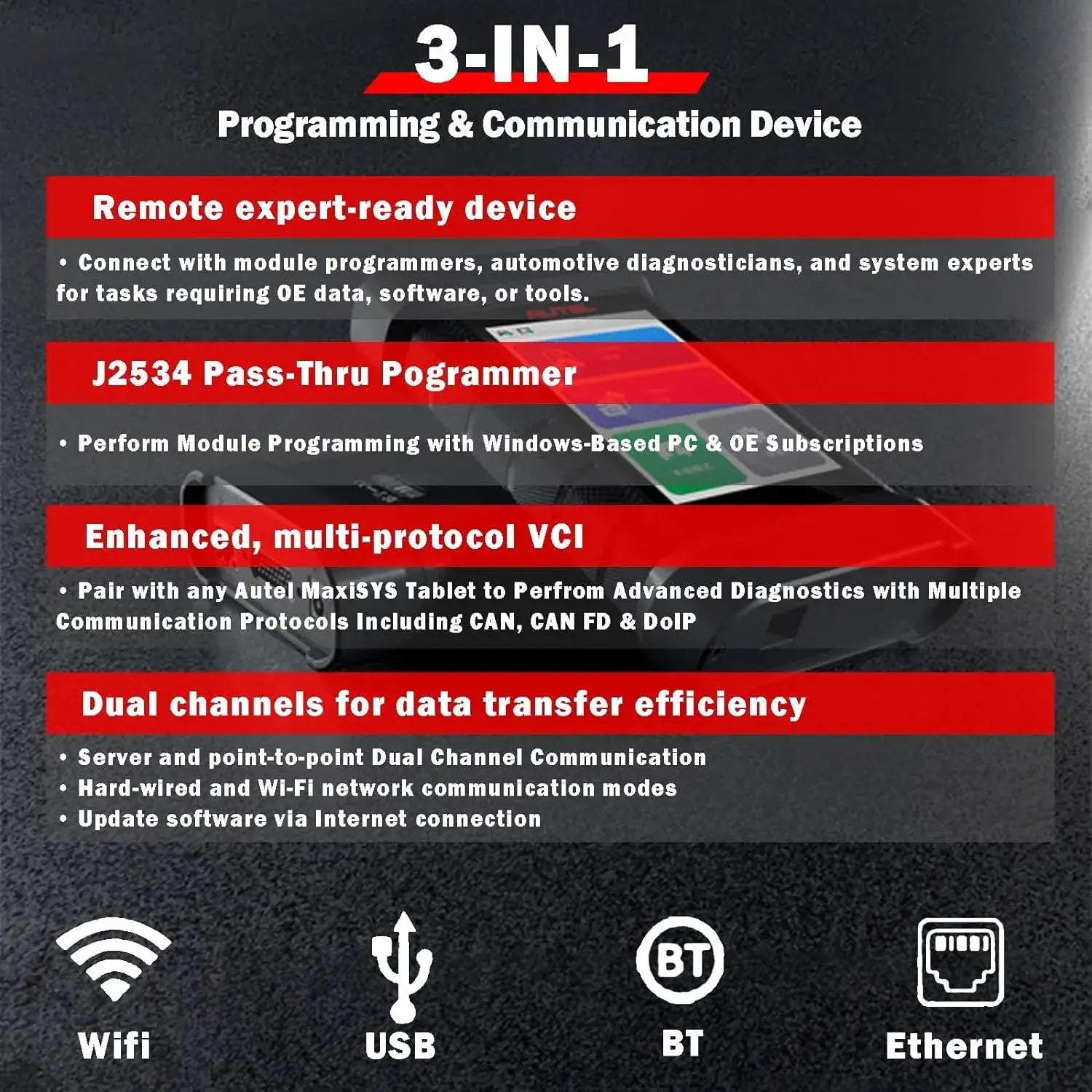 Autel MaxiFlash XLink Expert-Driven Remote Diagnostics J2534 Tool