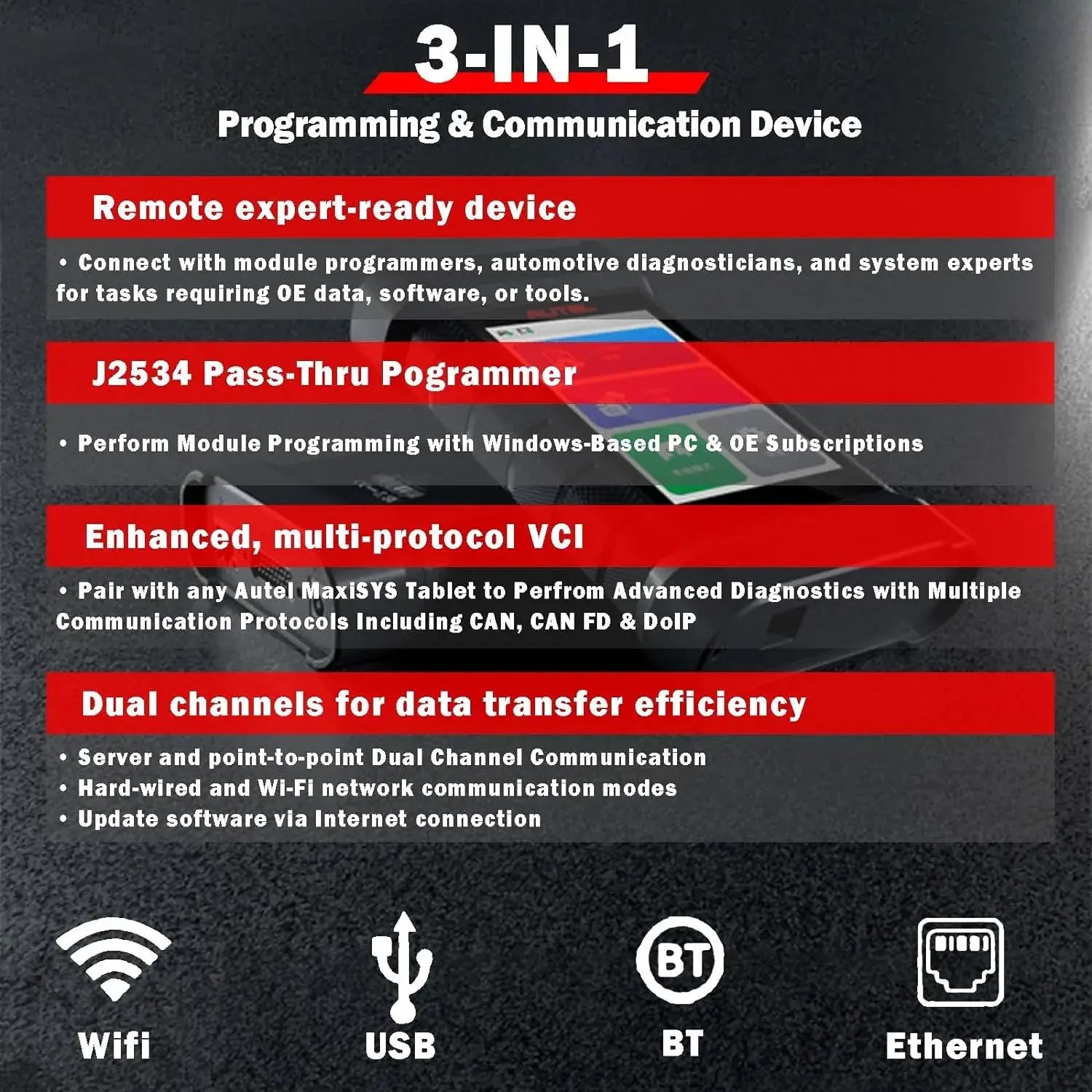 Autel MaxiFlash XLink Expert-Driven Remote Diagnostics J2534 Tool