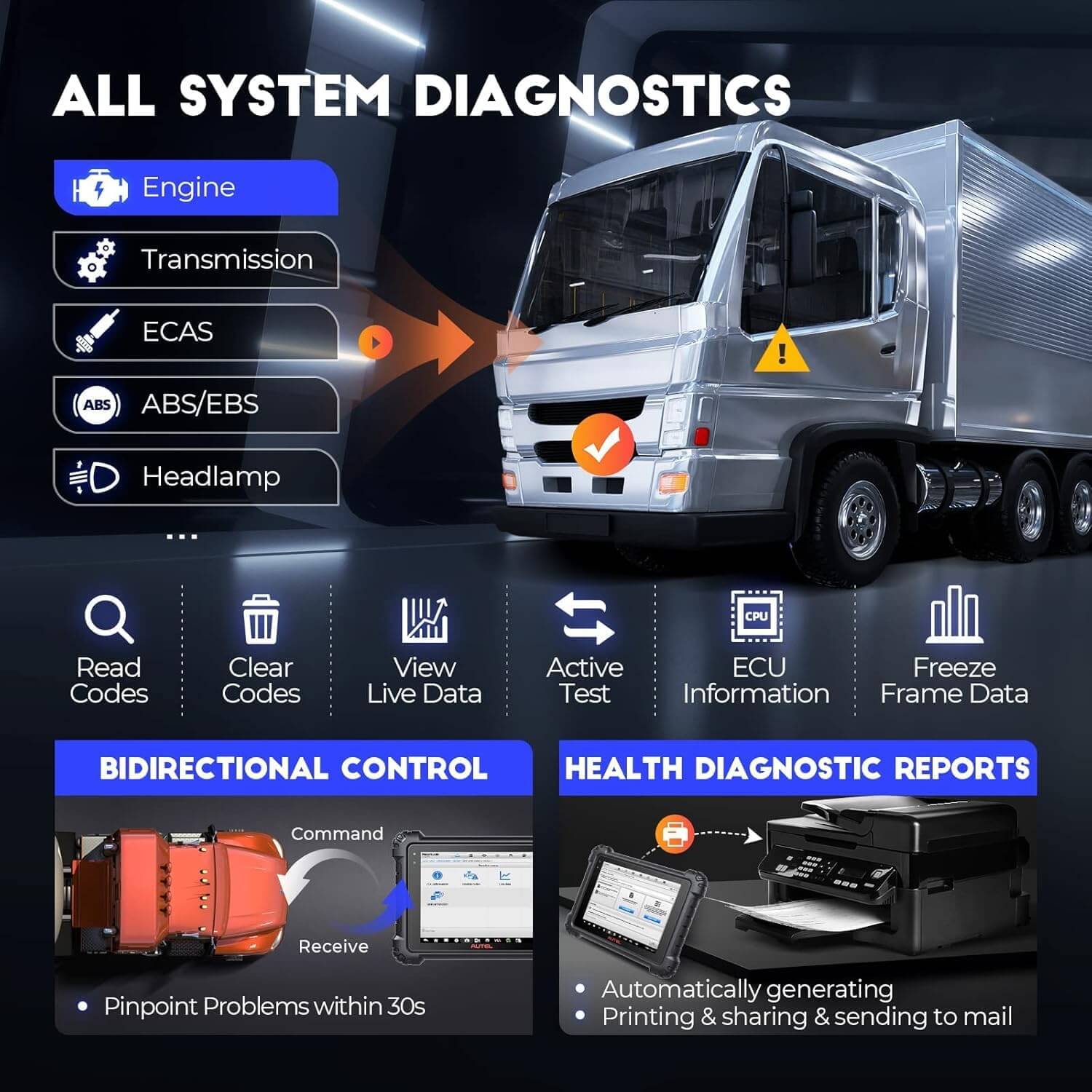 Autel MaxiSys MS909CV Heavy Duty Diagnostic Tool