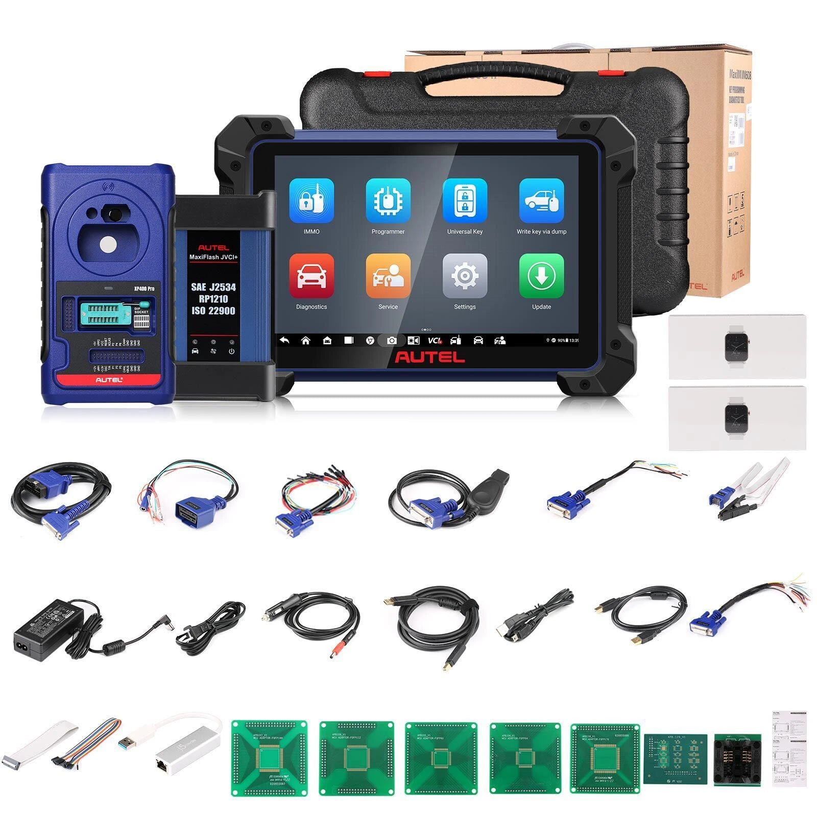 [US Ship] Autel MaxiIM IM608 (Pro) II Automotive Key Programming Tool plus IMKPA Accessories Kit, APB112 Key Simulator and G-Box3 Adapter Bundle with 2 Years Free Update Get 2 pcs OTOFIX Smart Watch - AutelTool.us