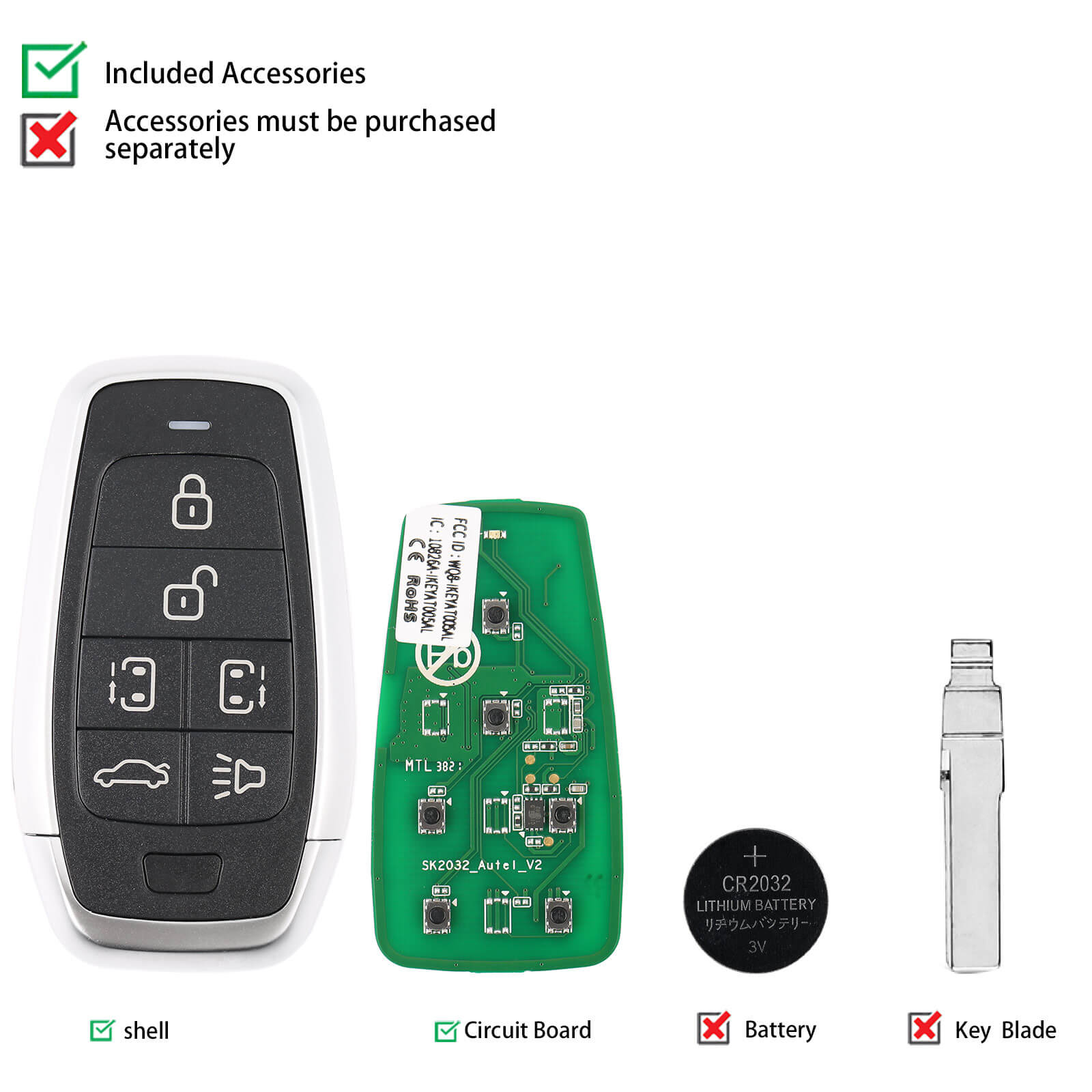 AUTEL IKEYAT006BL Independent 6-Button Universal Smart Key