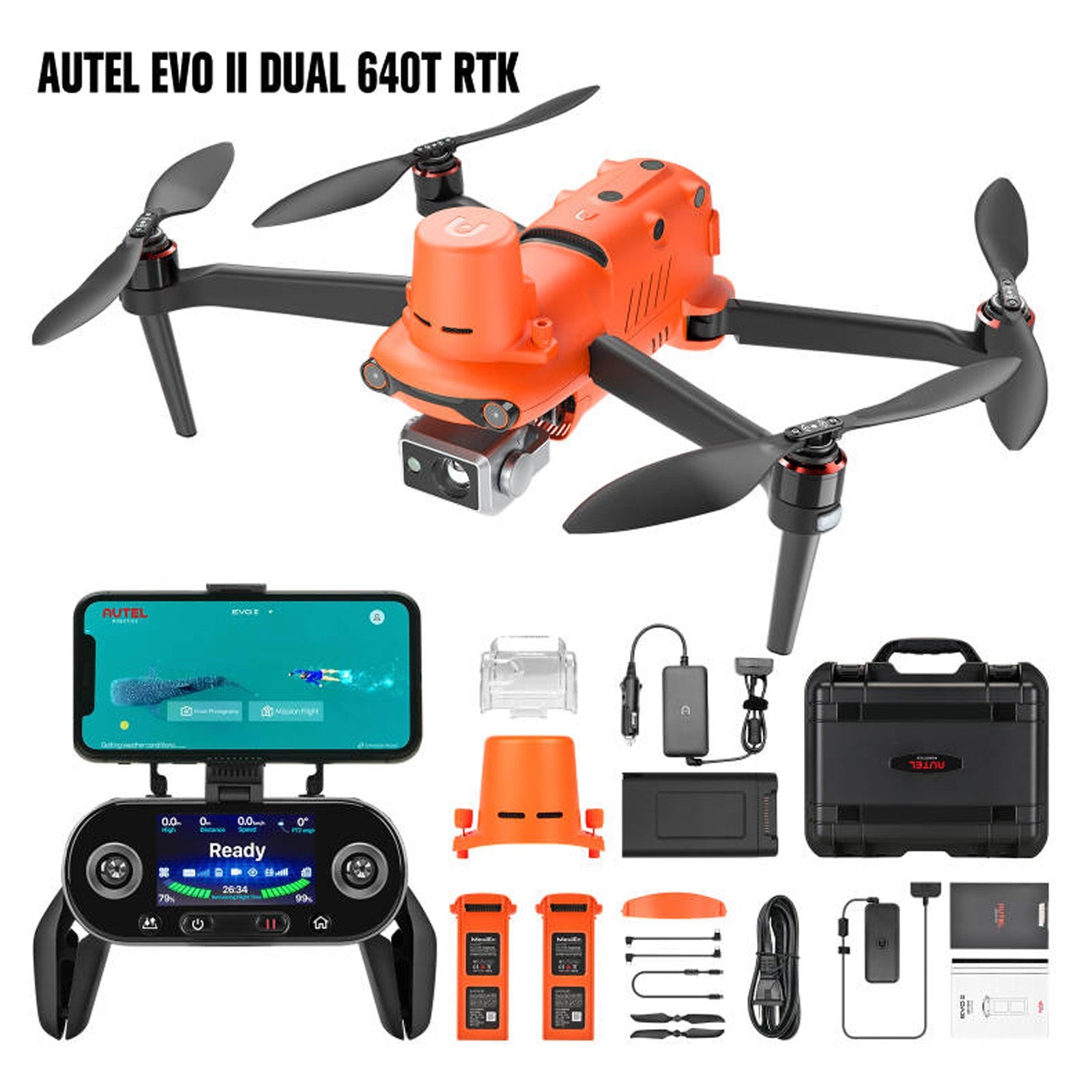 Autel EVO II Dual640T RTK 8K Drone Dual Cameras F/2.8-F11 36min Max Flight Time Thermal Imaging High Resolution High Precision - Automotive Diagnostic